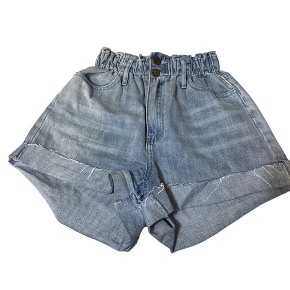 Womens Mumu Blue Denim High-Waisted Paperbag Shorts S - Picture 2 of 8